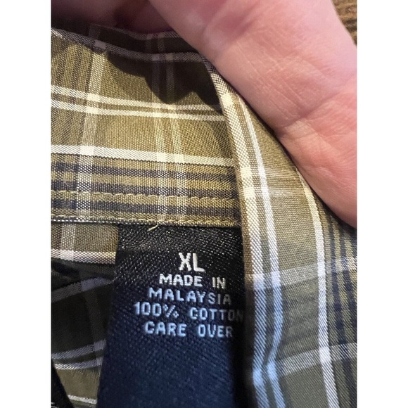 Jos A Bank Traveler's Collection Army Green Button Down Shirt Men's XL - Picture 6 of 6